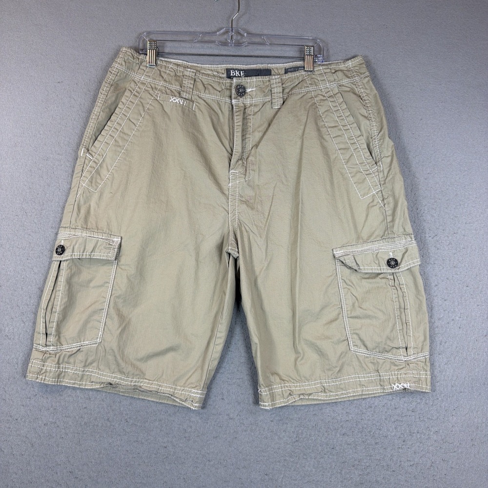 BKE Buckle Ward Shorts Men 38 Penny Khaki Cargo Fit Cotton Blend 26743AM